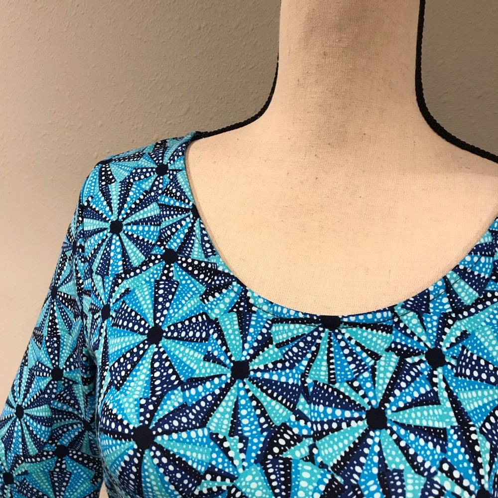 Lands' End Short Sleeve Midi Dress with scoop neck XS - Picture 2 of 12